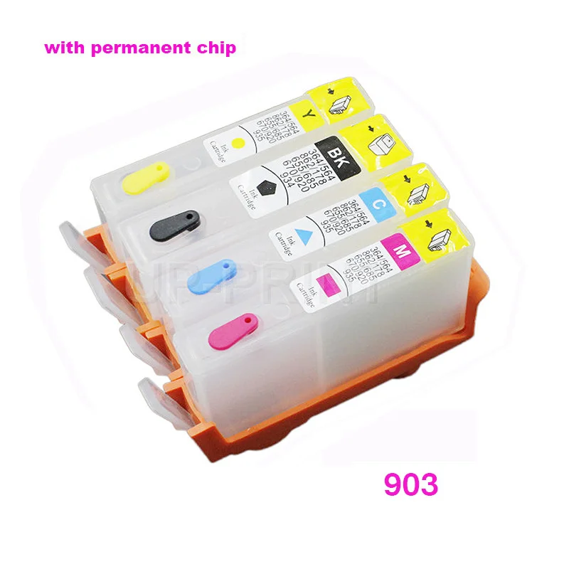 Новый 1 комплект 905xl Заправка картриджей с чипом совместимый для HP 905 OfficeJet Pro 6960 6970