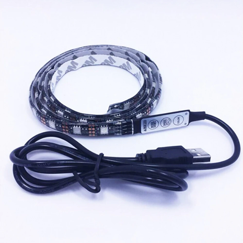 1M 3M 5M USB 5V LED television Computer background decorate Light belt automobile  Atmosphere lamp RGB Seven colors Lamp string