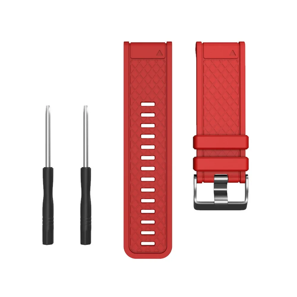 Red 26 мм силиконовый ремешок для Garmin Fenix 2/Fenix 1/Fenix 3/Fenix 3HR ремешок для Garmin Fenix 5X gps Смарт часы - Цвет: Red
