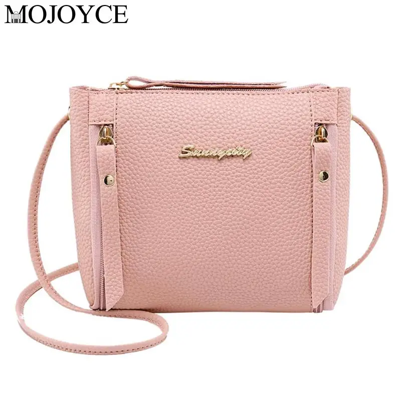 

Fashion New Mini Solid Color Women Shoulder Handbags PU Leather Crossbody Bags Zipper Leisure Travel Shopping Messenger 2019