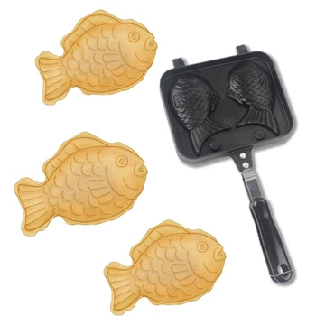 

1PCS Japanese Fish-Shaped Bakeware Waffle Pan Maker 2 Cast Home Cake Tools