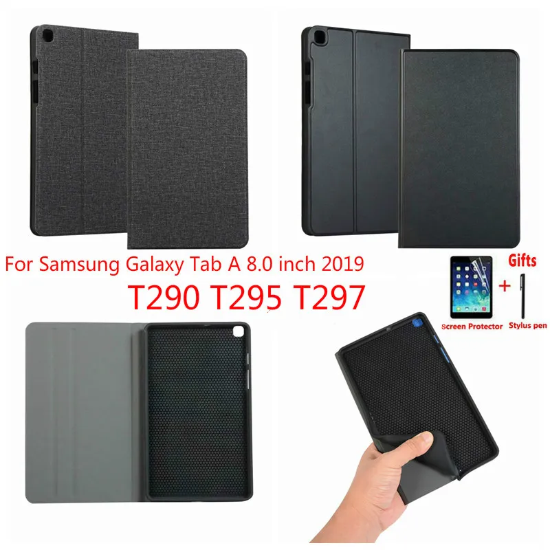 Чехол для Samsung Galaxy Tab A 8 0 2019 SM-T290 SM-T295 ультра тонкий PU TPU чехол-подставка T290 T295 T297 +