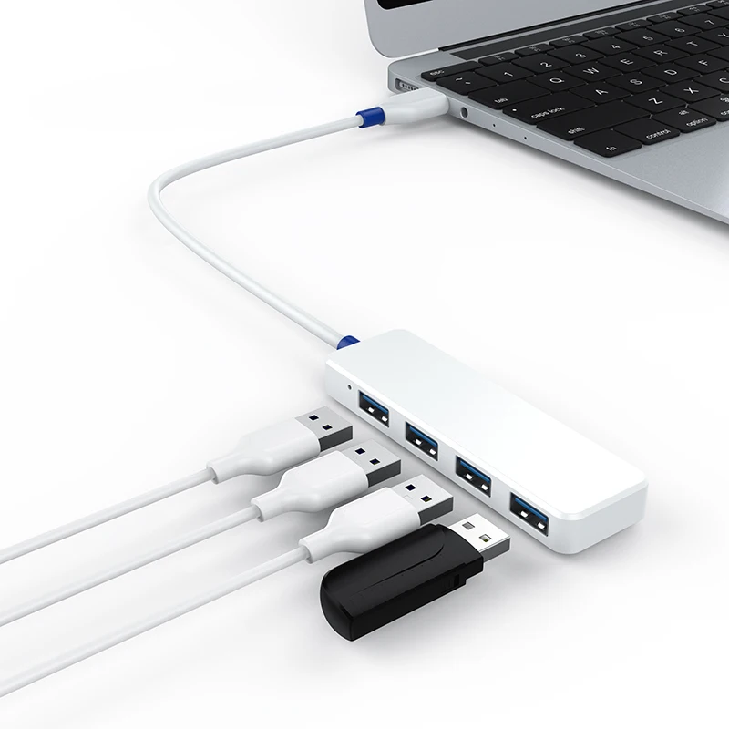 USB 3,0 концентратор адаптер 4 порта Высокоскоростной тонкий компактный расширительный умный разветвитель