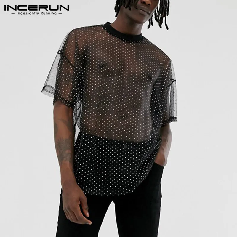 black mesh t shirt mens