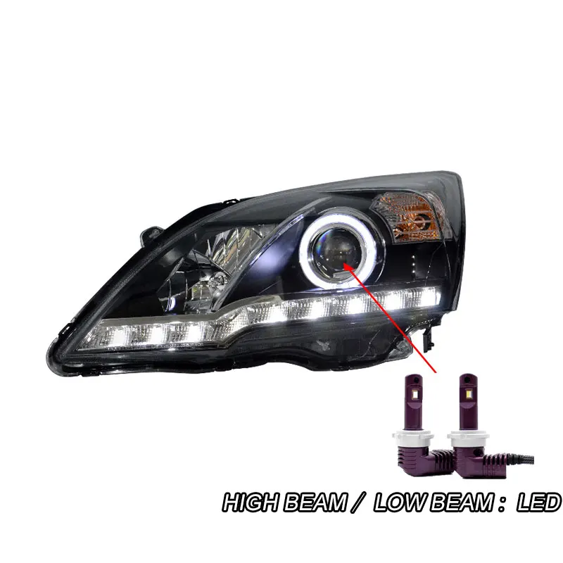 LED Автомобильный Стайлинг чехол для Honda CRV 2007-2011Head светильник s Honda CRV светодиодные фары головного света бар DRL Q5 bi xenon объектив h7 xenon - Цвет: LED