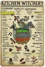

Kitchen Witchery tin Sign, Witchery Vertical tin Sign, Witches tin Sign, Witches Magic Knowledge Wall Art, Magic Lover Gift