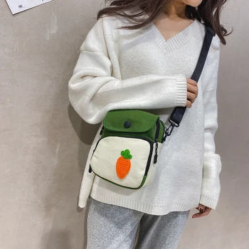 

Casual Crossbody Bags for Women Cartoon Fruit Canvas Small Shoulder Handbags Cartoon Cute Fruit Bag Tote Canvas Package