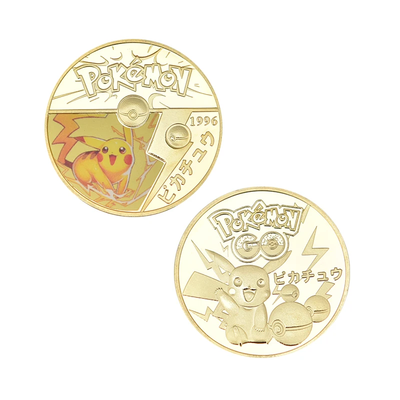 WR Пикачу позолоченные Коллекционные монеты с держателем японская монета Аниме вызов монеты подарок на год дропшиппинг - Цвет: coin 3