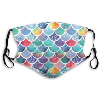 

Mermaid Scales Reusable Dust Mask with Filter Breathable Safety Dust Face Mask