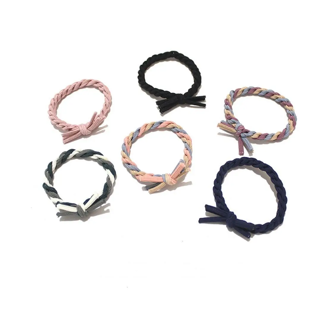 small hair clips 1Pc Concise Color Ponytail Hair Rope High Elastic Tie Hair Thick Rubber Band Hand-woven Head Rope Women Girl Hair Accessories korean hair clips