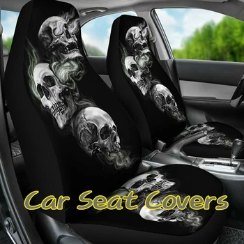 

Car Universal Skull Seat Covers Full Set Five-Seater Washable Car Cushion Set Car Stickers for Toyota for BMW for Audi