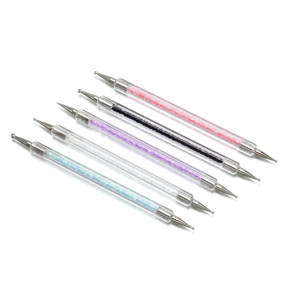 Новинка, 5 шт, многоцветные двухсторонние инструменты для дизайна ногтей, точечные инструменты для Marbleizing, ручка для дизайна ногтей
