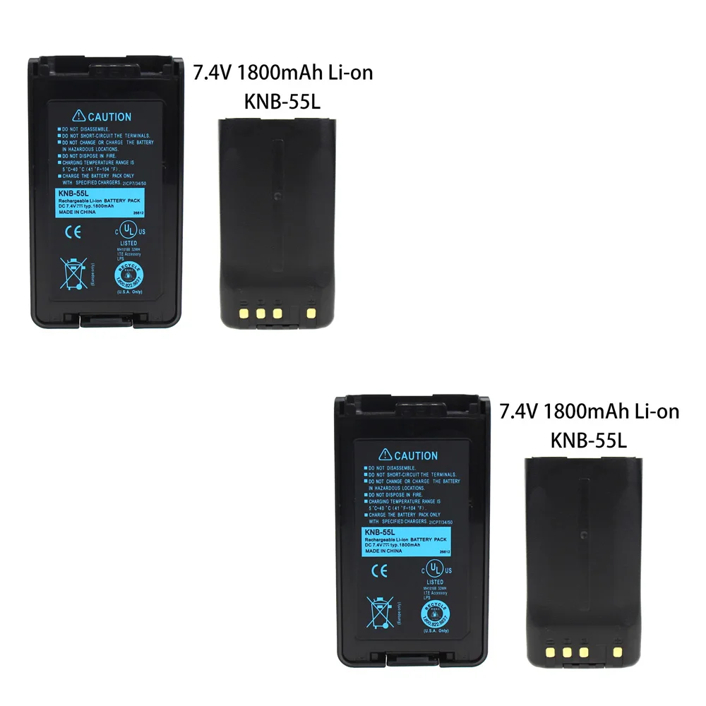 2x Pack-KNB-35L Батарея Замена(2000 мА/ч, 7,4 В, li-ion) для Kenwood TK-3360 TK-3160 TK-2170 KNB-57L TK-3173 TK-3170 NX-320 - Цвет: Black