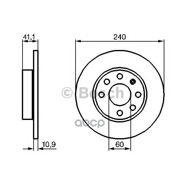 Brake disc Opel: Corsa C 00-Corsa C Box 00 Vauxhall: corsa Mk II 00-, Corsavan Mk II 00-Bosch art. 0986479189
