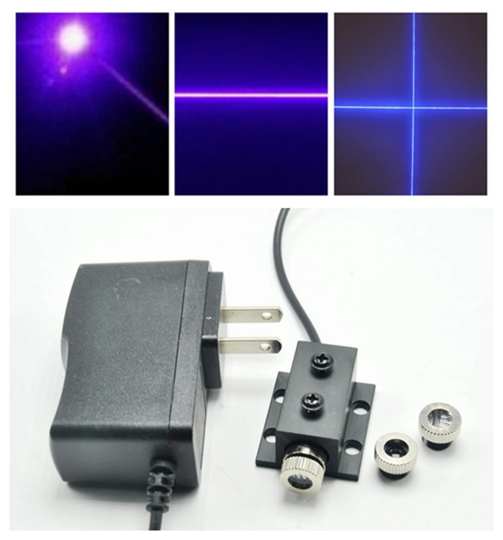 

3in1 Dot LIne Cross 20mw 405nm Blue Purple Laser Module w Adapter & Heatsink