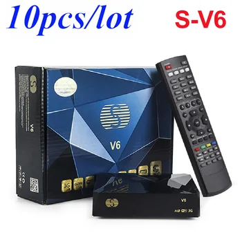 

10pcs S-V6 Mini Digital Satellite Receiver Support Xtream NOVA Wheel TV 2xUSB Port WEB TV USB Wifi 3G modem Biss Key pk V6S F6S
