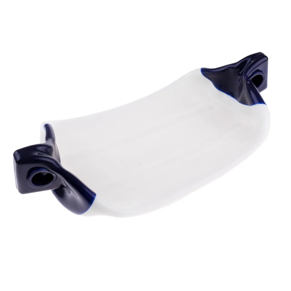 3pcs Marine Ribbed Boat Fender PVC Bumper Dock Shield Protection Blue White