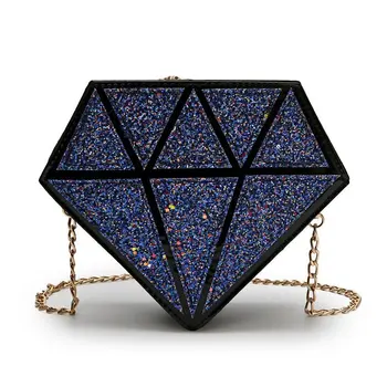 

Women Fashion Diamond Shape Bag Laser Day Clutches Sequin Bag Geometric Pearl Casual Clutch Shoulder Bags