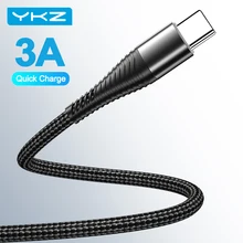 YKZ USB Typ C Kabel 3A Schnelle Ladegerät Kabel Typ-C USB C Daten Lade Handy Kabel für samsung S21 Xiaomi Huawei Oneplus