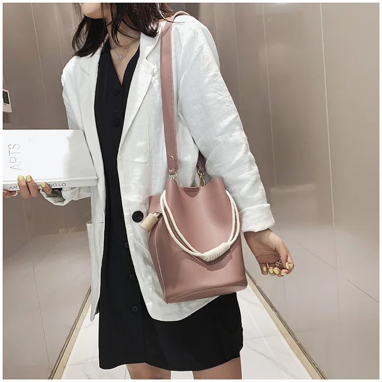 Summer Bucket Bag Two-piece Mother Bag Handbag Fashion Single Shoulder Oblique Satchel Bag