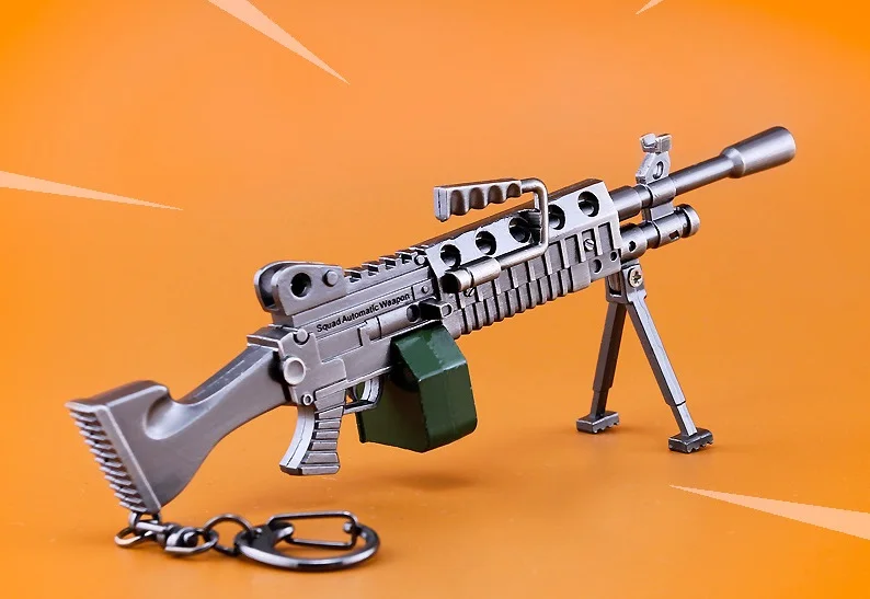 Hot Sale Military Gun Key Chain Battle Royale Action Figure Alloy Weapon Keychain Perripherals Night Model Toy For Kid