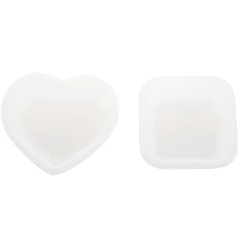 

2Pc Heart Square Plate Bowl Jewelry Mold Silicone Handcrafted Jewelry Tools Accessories