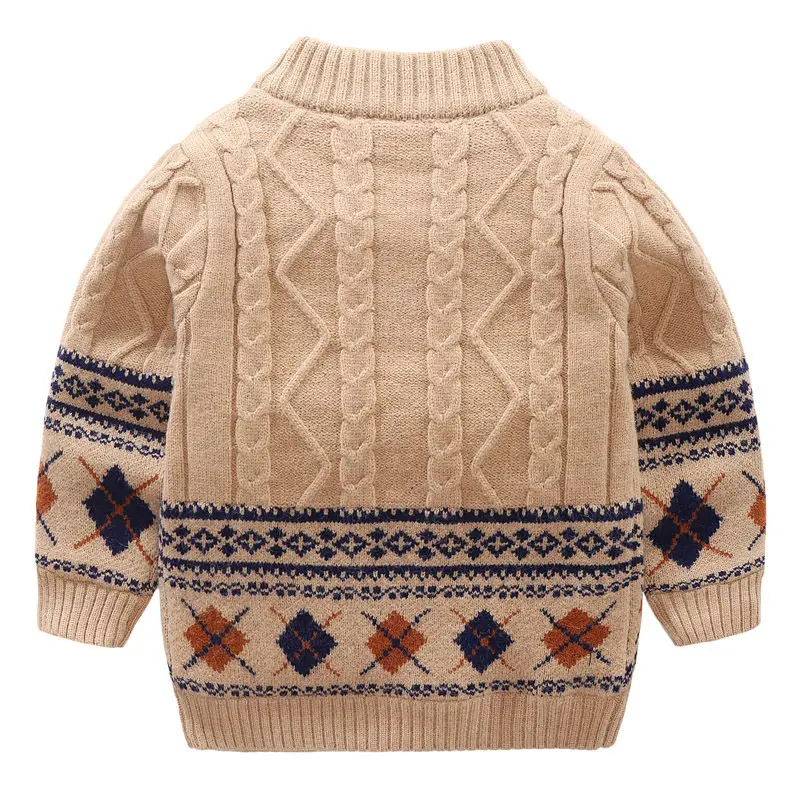 Baby Boys Sweaters Jackets Autumn Winter New Children's Print Knitted Coats Children's Boys Cardigan Coat Toddler Outwear