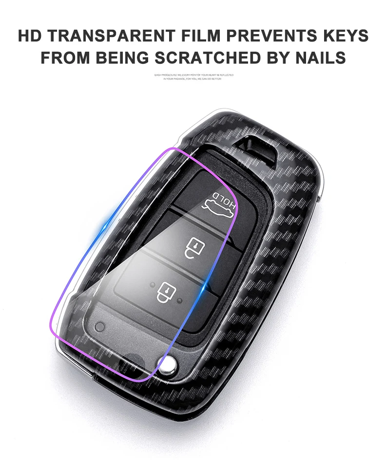 Carbon Fiber Car Smart Key Cover Case Fob For Hyundai Elantra Solaris i35 i40 Sonata Santa Fe Verna Tucson Genesis Accessories - Haa2ddcb23a01404ca4cf307f4bcf3b2dv