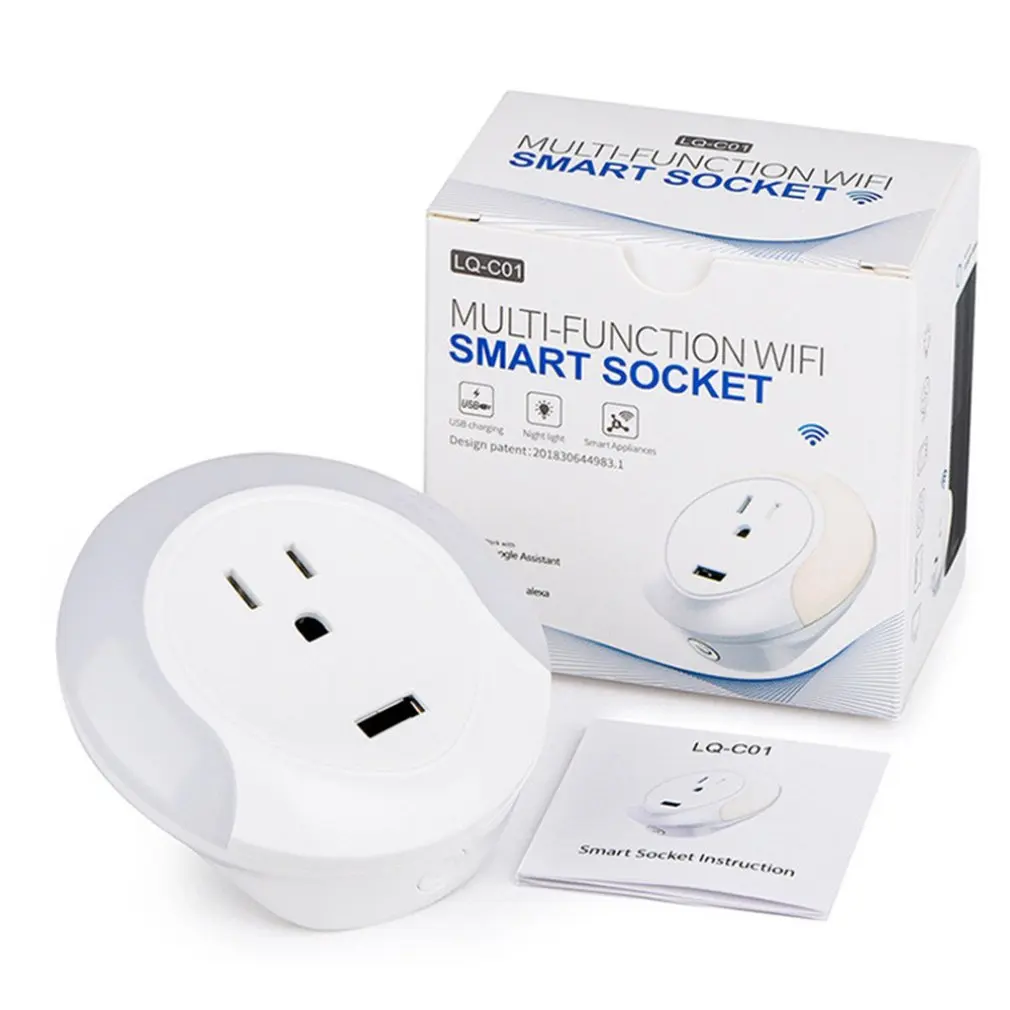 

New Smart Socket Wifi Graffiti APP Remote Control Timing Home Without Neutral Line USB Connection Interface US Type