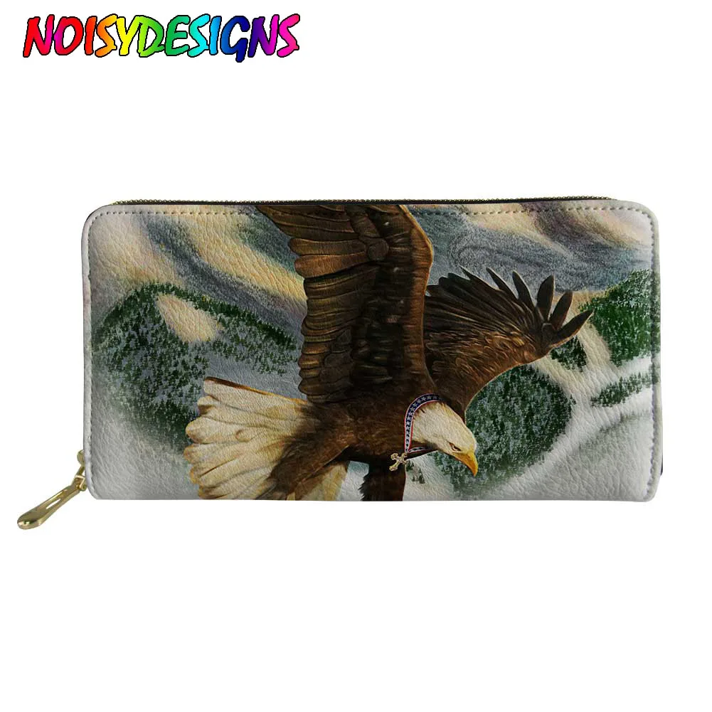 NOISYDESIGNS женский кошелек с изображением орла пейзажа, женские кошельки с чернилами, длинный клатч, кошелек для телефона, женские держатели для карт для девочки-подростка - Цвет: LMYD5345Z21