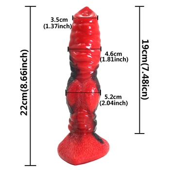 FAAK 2020 new red and black colorful animal horse dildo dog wolf fake penis sex toys for women female masturbate adult games 3