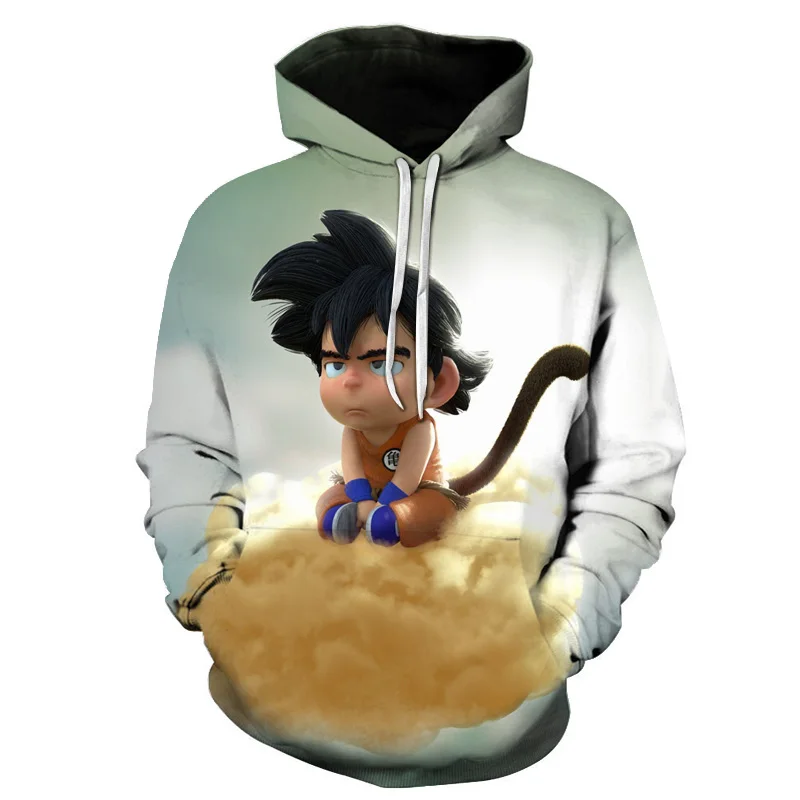 Casual Breathable Dragon Ball Pattern Hooded Sweatshirt Tops 2019 Fashion Latest Men's Cool 3D Print Printing Hoodie | Мужская