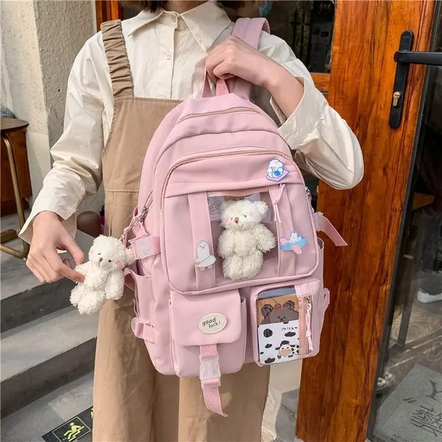 Nouveau lycée japonais filles sac à dos-sacs d'école avec Multi poches- Kawaii Design-Style féminin-Harajuku Cutest Mochi