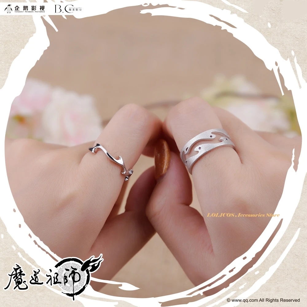 

Grandmaster of Demonic Cultivation Mao Dao Zu Shi Jiang Cheng S925 Silver Couple Rings Fashion Jewelry Anime Accessories Gift