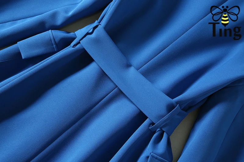 Tingfly/дизайнерское элегантное платье принцессы Kate Королевского синего цвета; женское винтажное платье до колена для работы в офисе с поясом; модное Повседневное платье Vestidos
