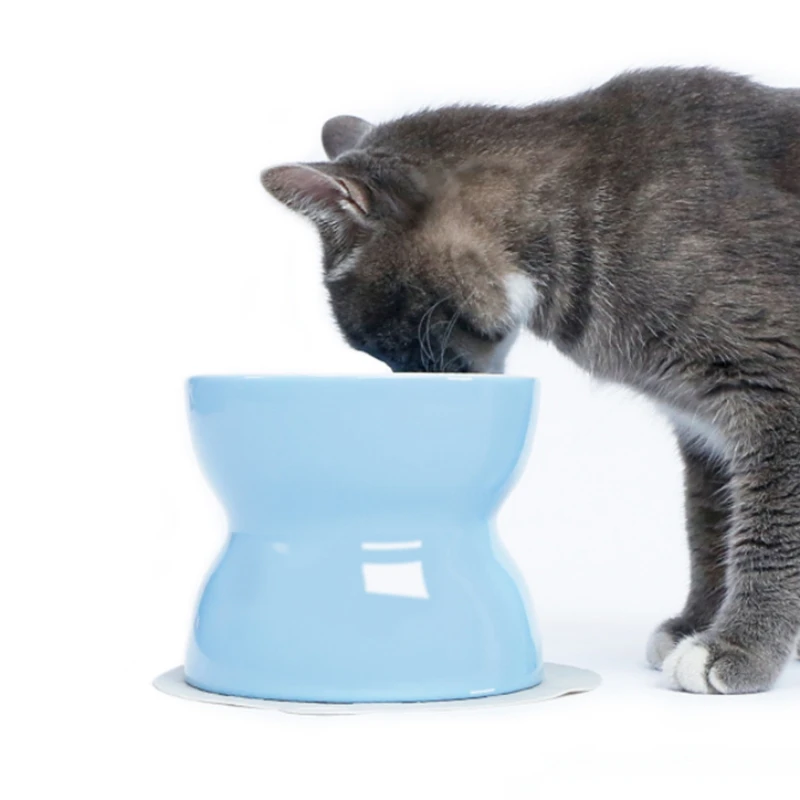 Pet Supplies for Cats Bolw Pet Feeding Water Protection Cervical Cat Bowl Ceramic Pet Bowl Dual