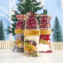 Рождественская бутылка вина крышка Санта Снеговик свитер праздник шампанского крышка бутылки для рождественские вечерние украшения для обеденного стола бутылки