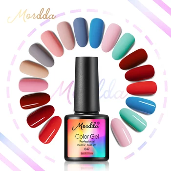 

MORDDA Gel Varnish UV Gel Nail Polish Sweet Color Nail Lacquer Semi Permanent Soak Off Hybrid Gel Painting Need Matte Top Coat