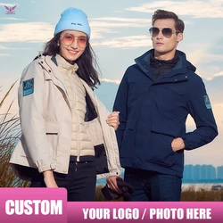 custom logo Warm Men Down Jacket woman Autumn Removable Jacket Thicken Outdoor Warm Winter Down Coats Workwear