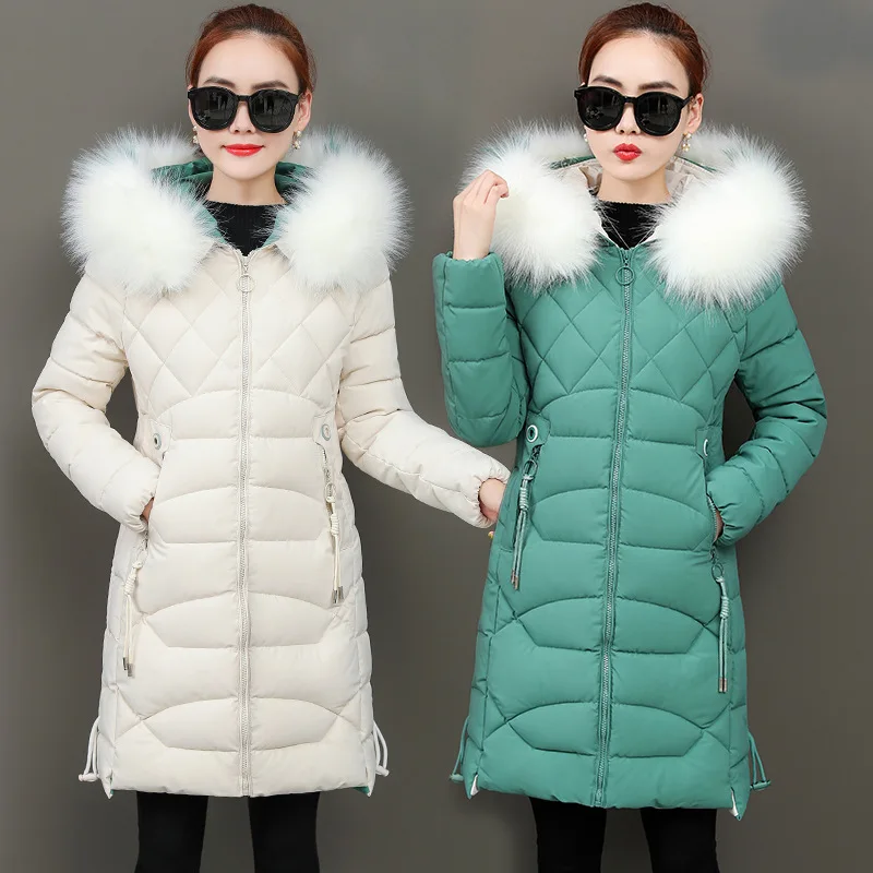 

2019 China Gedi Love Winter New Style Women's Mid-length Korean-style Slim Fit Thick down Jacket WOMEN'S Cotton Padded Clothing