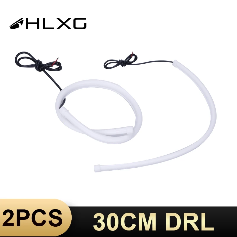 HLXG 2 шт. тонкий гибкий DRL белый желтый указатель поворота универсальная
