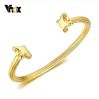 

Vnox Stylish Vintage Roman Column Bangle for Men Stainless Steel Male Punk Cuff Bracelets Viking HOMBRE Pulseira 64mm Diameter