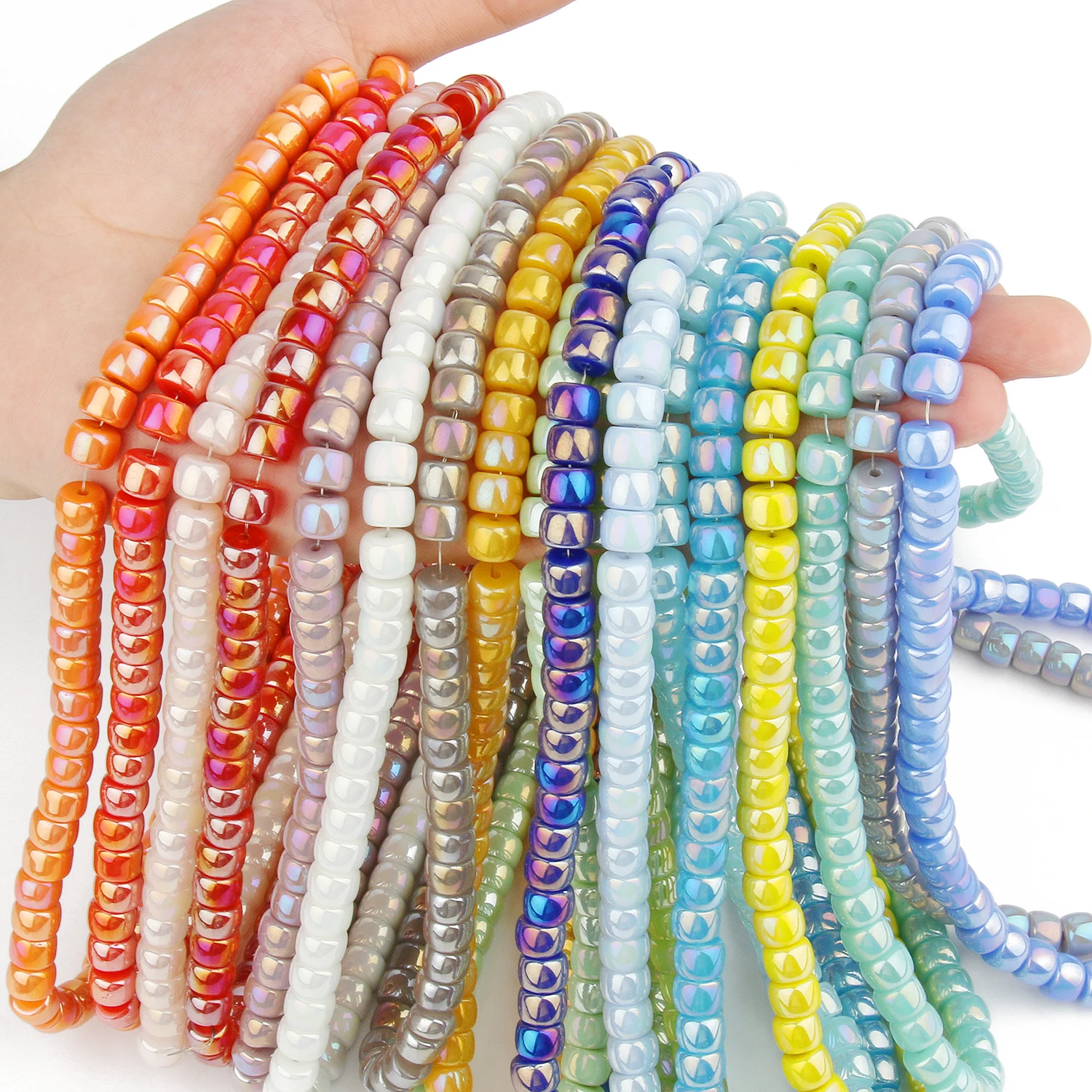 【ビーズの】 Beads Supplier Loose Glass Machine Faceted Much Size Ab Colors
