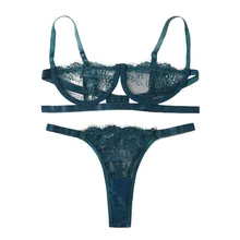 Женское нижнее белье, корсет с кружевом на косточках, муслиновые пижамы, нижнее белье, топы+ трусы, модное нижнее белье, Vetement Femme, Одноцветный ансамбль