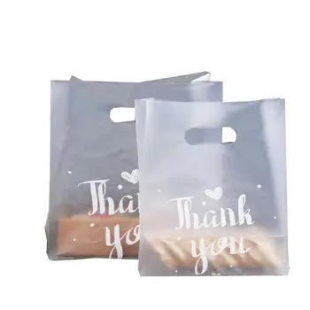 

50pcs Plastic Thank You Bread Package Cookie Candy Bag Wedding Food Packaging