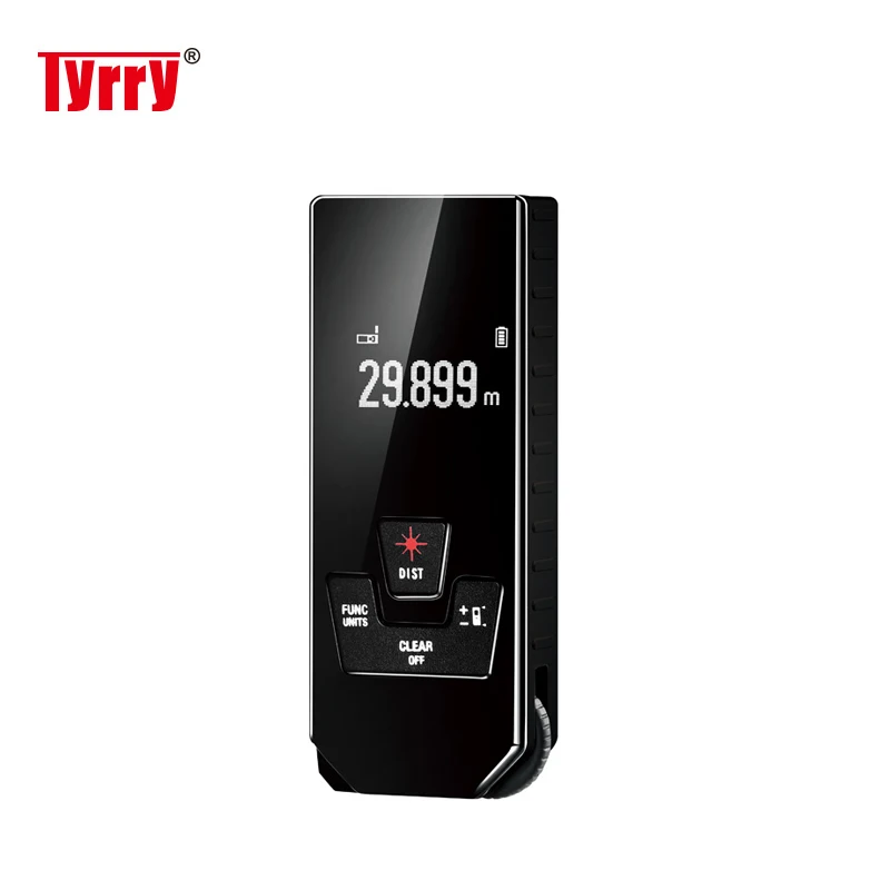 Новинка TYRRY 30 м дальномер лазерный измеритель usb зарядка Карманный лазерный дальномер Высокая точность Лазерный дальномер измерительные инструменты - Цвет: Черный