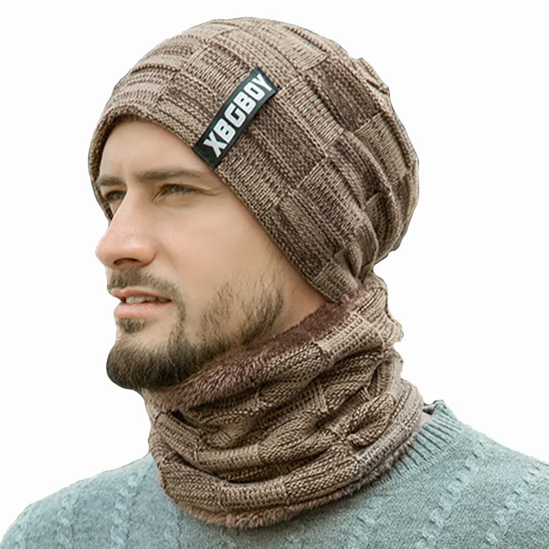 Winter Beanie Hats Scarf Set Warm Knit Hat Skull Cap Neck Warmer Thick Fleece Lined for Men Women winter hat,winter accessories,knitted hat scarf set