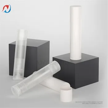 

Free shipping 24pcs 5ml Round White Clear Lip Balm Tubes Empty Deodorant Container Lipstick Lip Gloss Container Holder With Caps