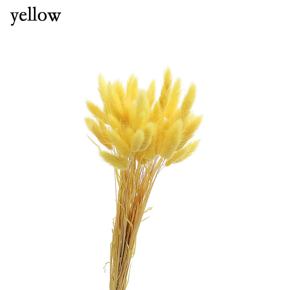 yellow 50 шт. пасторальный стиль Кролик хвост трава сухоцветы букеты натуральный материал искусственный Uraria Picta товары для украшения дома - Color: yellow