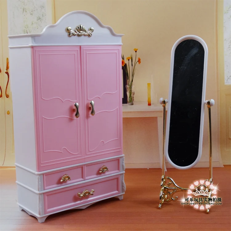 Подлинная для armoire Кукла Барби аксессуары мебель для спальни 1/6 bjd Кукольное Зеркало Набор детская игрушка подарок